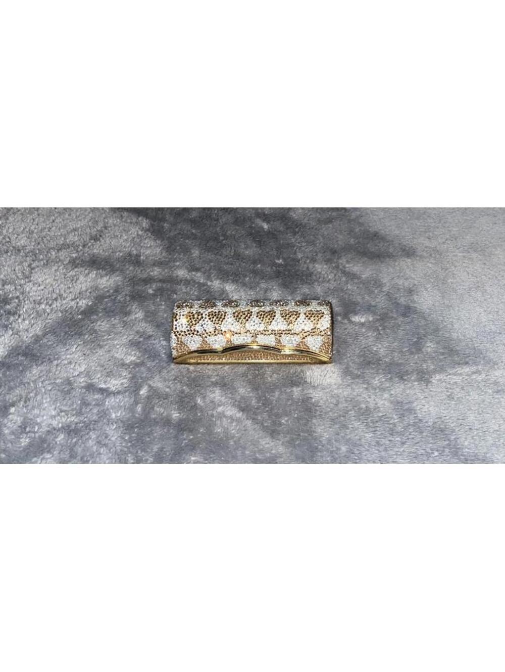 VTG Judith Leiber RARE Mirrored Lipstick Case Hearts w Swarovski Crystal